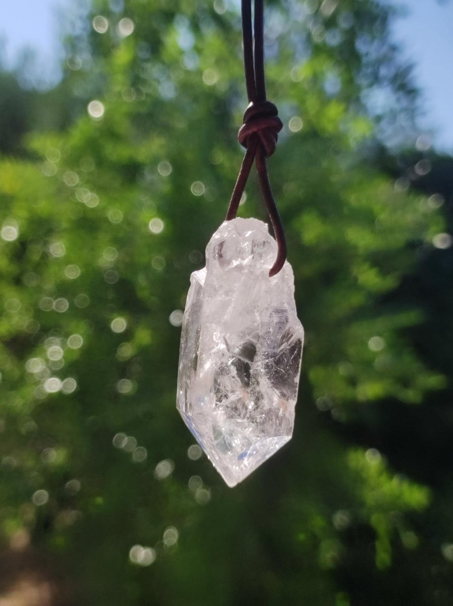 Bergkristall Spitze ~ Edelstein Kette Natur Klar Schutz Rarität Heilstein Kristall Mann Frau Er Sie Geschenk Freund Goa Hippie Glück Chakra - Art of Nature Berlin