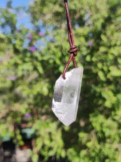 Bergkristall Spitze ~ Edelstein Kette Natur Klar Schutz Rarität Heilstein Kristall Mann Frau Er Sie Geschenk Freund Goa Hippie Glück Chakra - Art of Nature Berlin