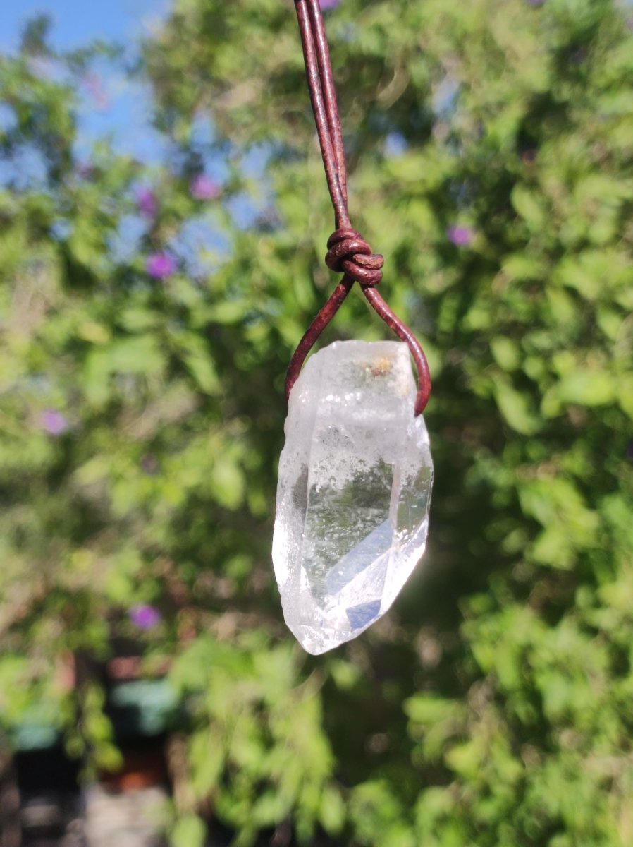 Bergkristall Spitze ~ Edelstein Kette Natur Klar Schutz Rarität Heilstein Kristall Mann Frau Er Sie Geschenk Freund Goa Hippie Glück Chakra - Art of Nature Berlin