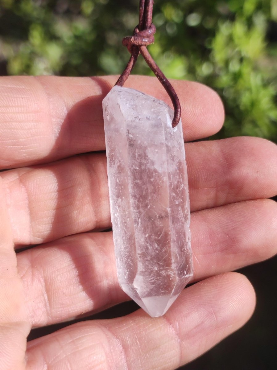 Bergkristall Spitze ~ Edelstein Kette Natur Klar Schutz Rarität Heilstein Kristall Mann Frau Er Sie Geschenk Freund Goa Hippie Glück Chakra - Art of Nature Berlin