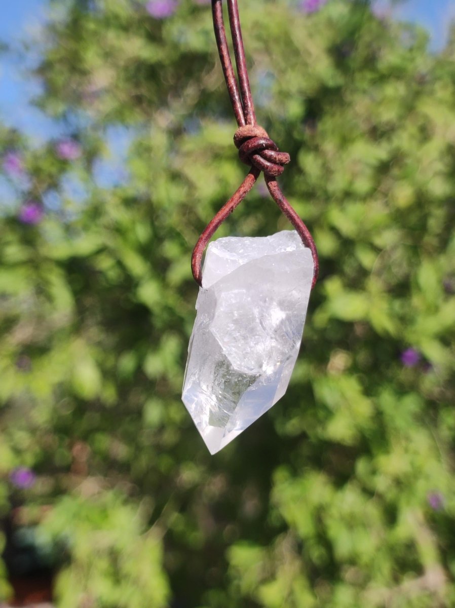 Bergkristall Spitze ~ Edelstein Kette Natur Klar Schutz Rarität Heilstein Kristall Mann Frau Er Sie Geschenk Freund Goa Hippie Glück Chakra - Art of Nature Berlin