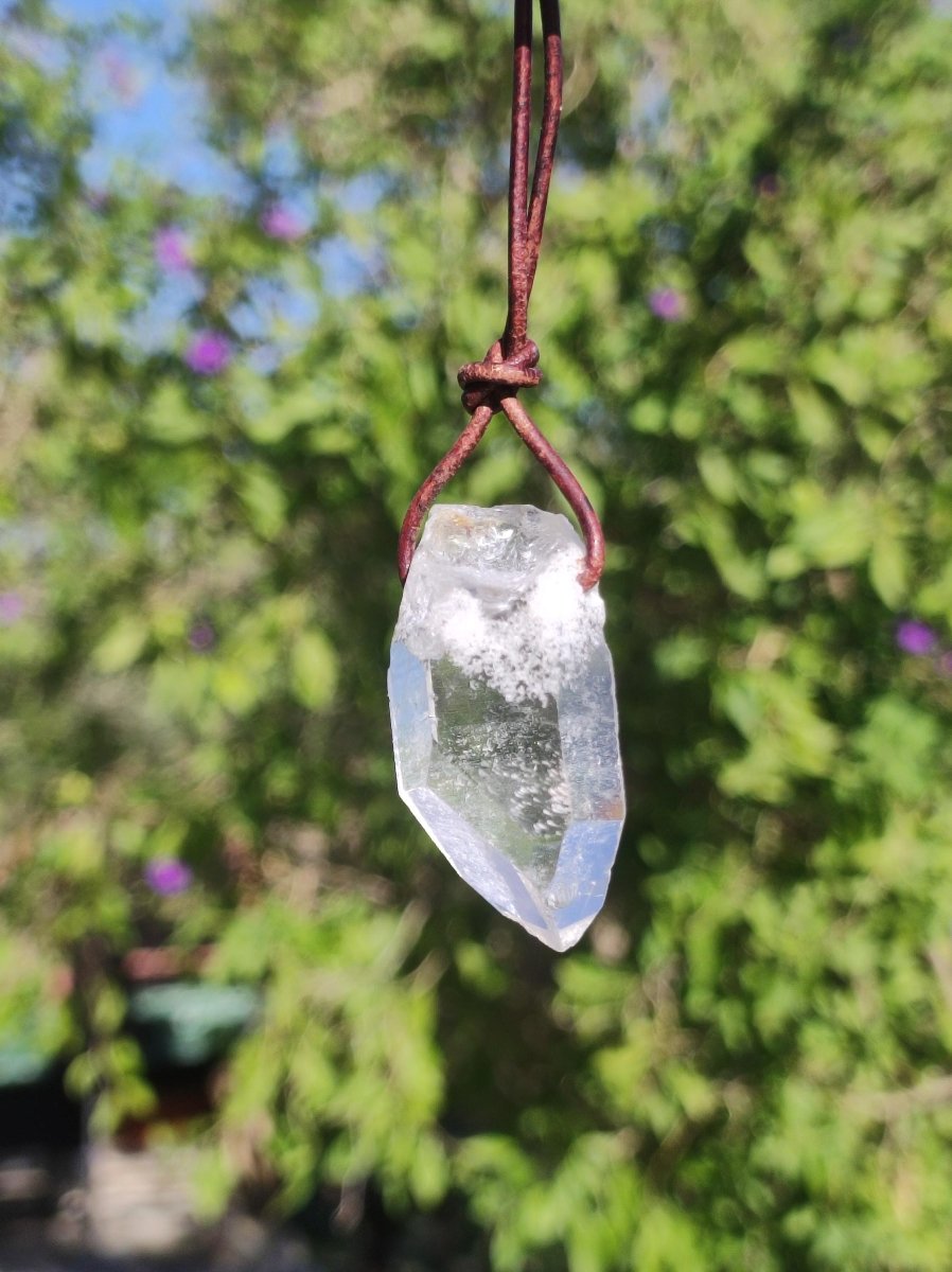 Bergkristall Spitze ~ Edelstein Kette Natur Klar Schutz Rarität Heilstein Kristall Mann Frau Er Sie Geschenk Freund Goa Hippie Glück Chakra - Art of Nature Berlin