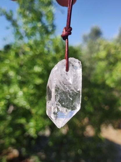 Bergkristall Spitze ~ Edelstein Kette Natur Klar Schutz Rarität Heilstein Kristall Mann Frau Er Sie Geschenk Freund Goa Hippie Glück Chakra - Art of Nature Berlin