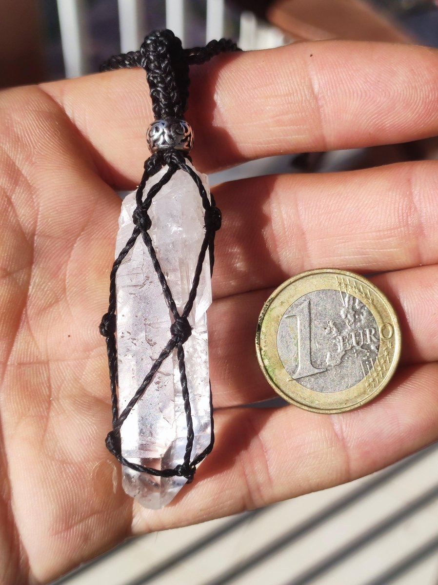 Bergkristall Spitze ~ Makramee Edelstein Kette ~HIPPIE ~GOA ~Boho ~Ethno ~Nature ~Heilstein - Art of Nature Berlin