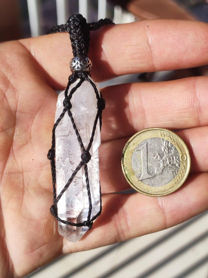 Bergkristall Spitze ~ Makramee Edelstein Kette ~HIPPIE ~GOA ~Boho ~Ethno ~Nature ~Heilstein - Art of Nature Berlin
