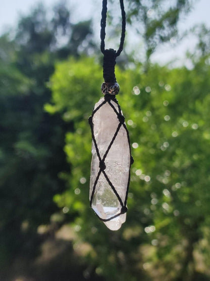 Bergkristall Spitze ~ Makramee Edelstein Kette ~HIPPIE ~GOA ~Boho ~Ethno ~Nature ~Heilstein - Art of Nature Berlin