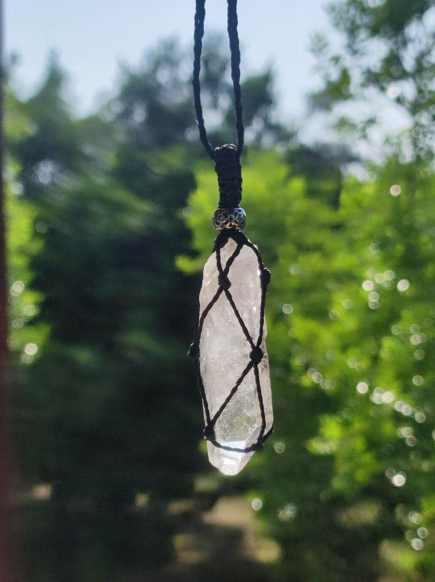Bergkristall Spitze ~ Makramee Edelstein Kette ~HIPPIE ~GOA ~Boho ~Ethno ~Nature ~Heilstein - Art of Nature Berlin