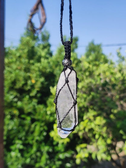 Bergkristall Spitze ~ Makramee Edelstein Kette ~HIPPIE ~GOA ~Boho ~Ethno ~Nature ~Heilstein - Art of Nature Berlin