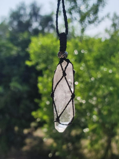 Bergkristall Spitze ~ Makramee Edelstein Kette ~HIPPIE ~GOA ~Boho ~Ethno ~Nature ~Heilstein - Art of Nature Berlin
