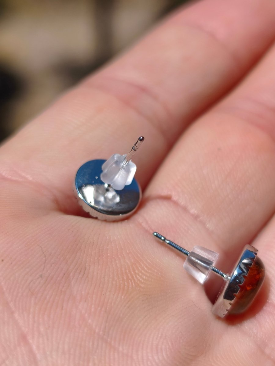Bernstein AAA - Ohrstecker 925 Sterling Silber Rarität Schmuck Frau Ohrringe Edelstein Heilstein Geschenk Schmuck Edel Selten Unikat (Kopie) - Art of Nature Berlin
