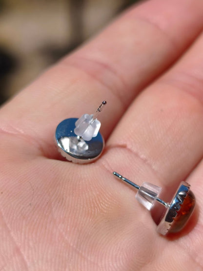 Bernstein AAA - Ohrstecker 925 Sterling Silber Rarität Schmuck Frau Ohrringe Edelstein Heilstein Geschenk Schmuck Edel Selten Unikat (Kopie) - Art of Nature Berlin