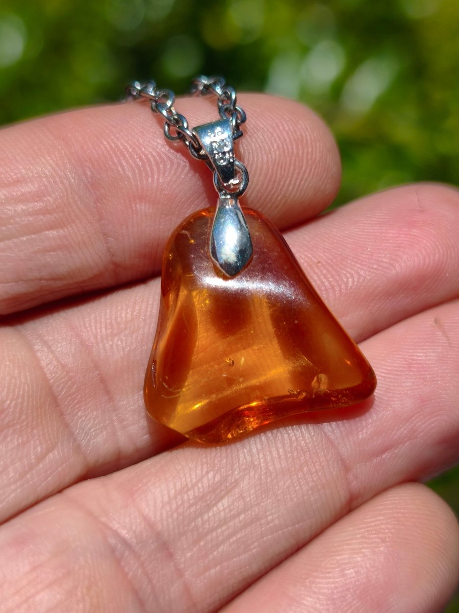 Bernstein (Baltikum) natürlich golden - 925 Sterling Silber - Edelstein Kette Geschenk Mann Frau Er Sie Freundin Filigran (Kopie) (Kopie) - Art of Nature Berlin