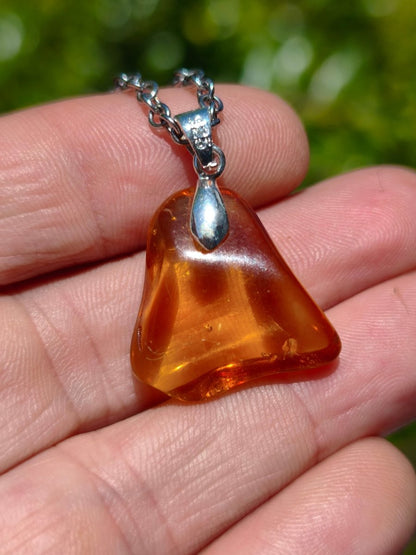 Bernstein (Baltikum) natürlich golden - 925 Sterling Silber - Edelstein Kette Geschenk Mann Frau Er Sie Freundin Filigran (Kopie) (Kopie) - Art of Nature Berlin