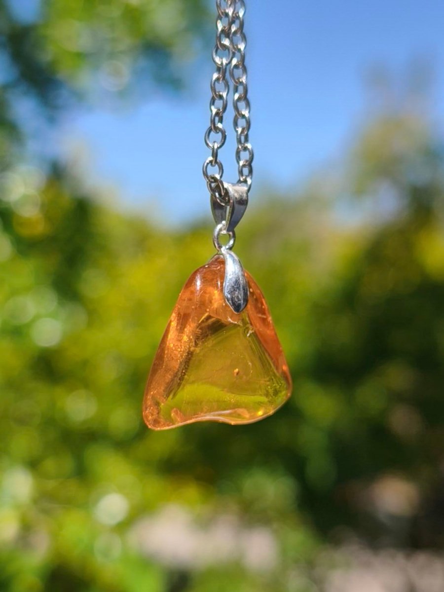 Bernstein (Baltikum) natürlich golden - 925 Sterling Silber - Edelstein Kette Geschenk Mann Frau Er Sie Freundin Filigran (Kopie) (Kopie) - Art of Nature Berlin