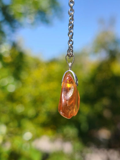 Bernstein (Baltikum) natürlich golden - 925 Sterling Silber - Edelstein Kette Geschenk Mann Frau Er Sie Freundin Filigran (Kopie) (Kopie) - Art of Nature Berlin