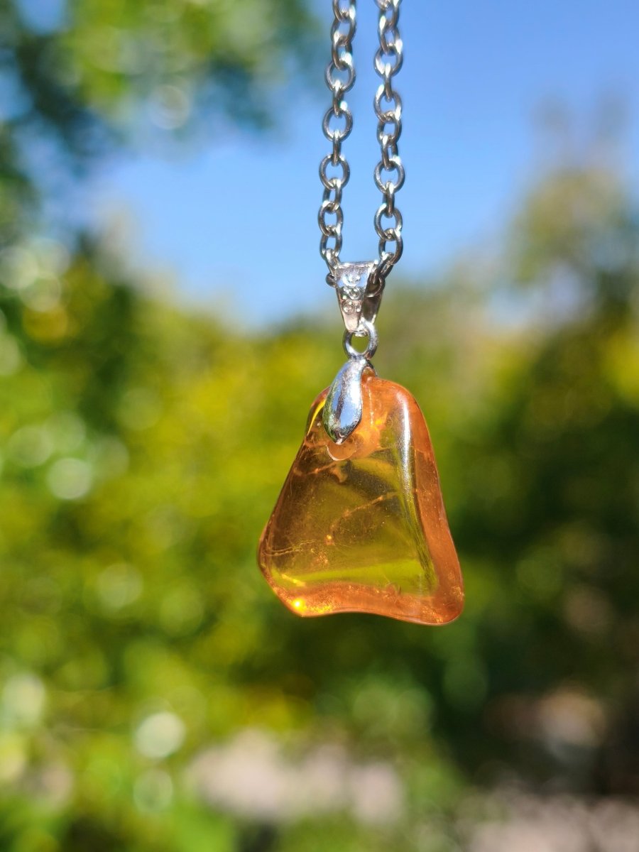 Bernstein (Baltikum) natürlich golden - 925 Sterling Silber - Edelstein Kette Geschenk Mann Frau Er Sie Freundin Filigran (Kopie) (Kopie) - Art of Nature Berlin