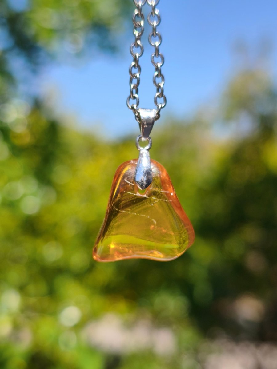 Bernstein (Baltikum) natürlich golden - 925 Sterling Silber - Edelstein Kette Geschenk Mann Frau Er Sie Freundin Filigran (Kopie) (Kopie) - Art of Nature Berlin