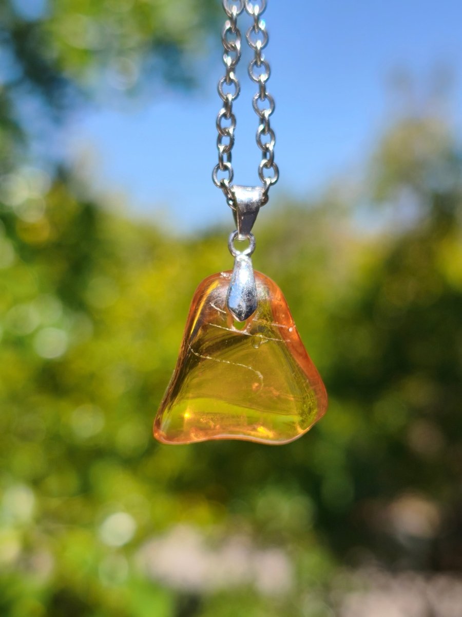 Bernstein (Baltikum) natürlich golden - 925 Sterling Silber - Edelstein Kette Geschenk Mann Frau Er Sie Freundin Filigran (Kopie) (Kopie) - Art of Nature Berlin