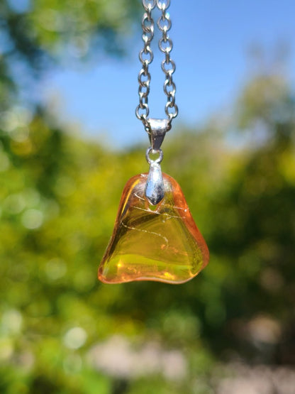 Bernstein (Baltikum) natürlich golden - 925 Sterling Silber - Edelstein Kette Geschenk Mann Frau Er Sie Freundin Filigran (Kopie) (Kopie) - Art of Nature Berlin