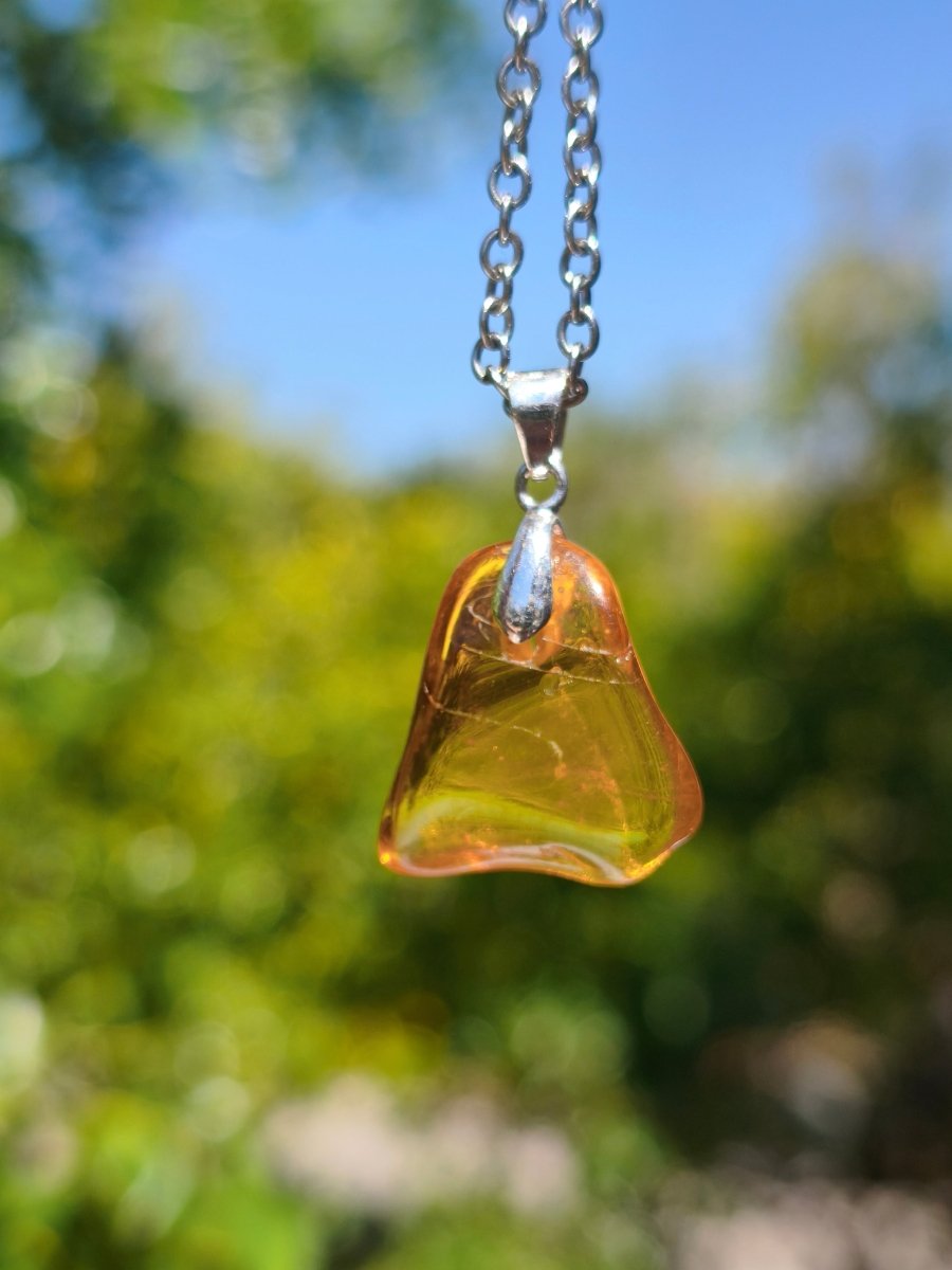 Bernstein (Baltikum) natürlich golden - 925 Sterling Silber - Edelstein Kette Geschenk Mann Frau Er Sie Freundin Filigran (Kopie) (Kopie) - Art of Nature Berlin