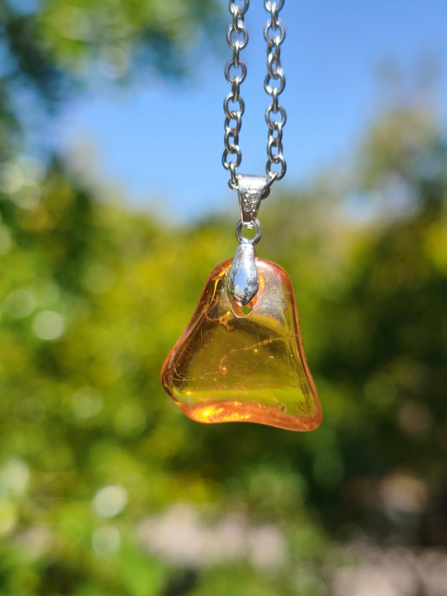 Bernstein (Baltikum) natürlich golden - 925 Sterling Silber - Edelstein Kette Geschenk Mann Frau Er Sie Freundin Filigran (Kopie) (Kopie) - Art of Nature Berlin