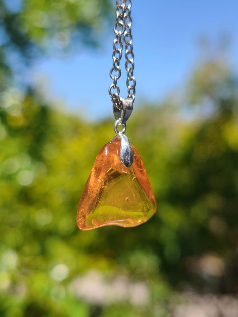 Bernstein (Baltikum) natürlich golden - 925 Sterling Silber - Edelstein Kette Geschenk Mann Frau Er Sie Freundin Filigran (Kopie) (Kopie) - Art of Nature Berlin