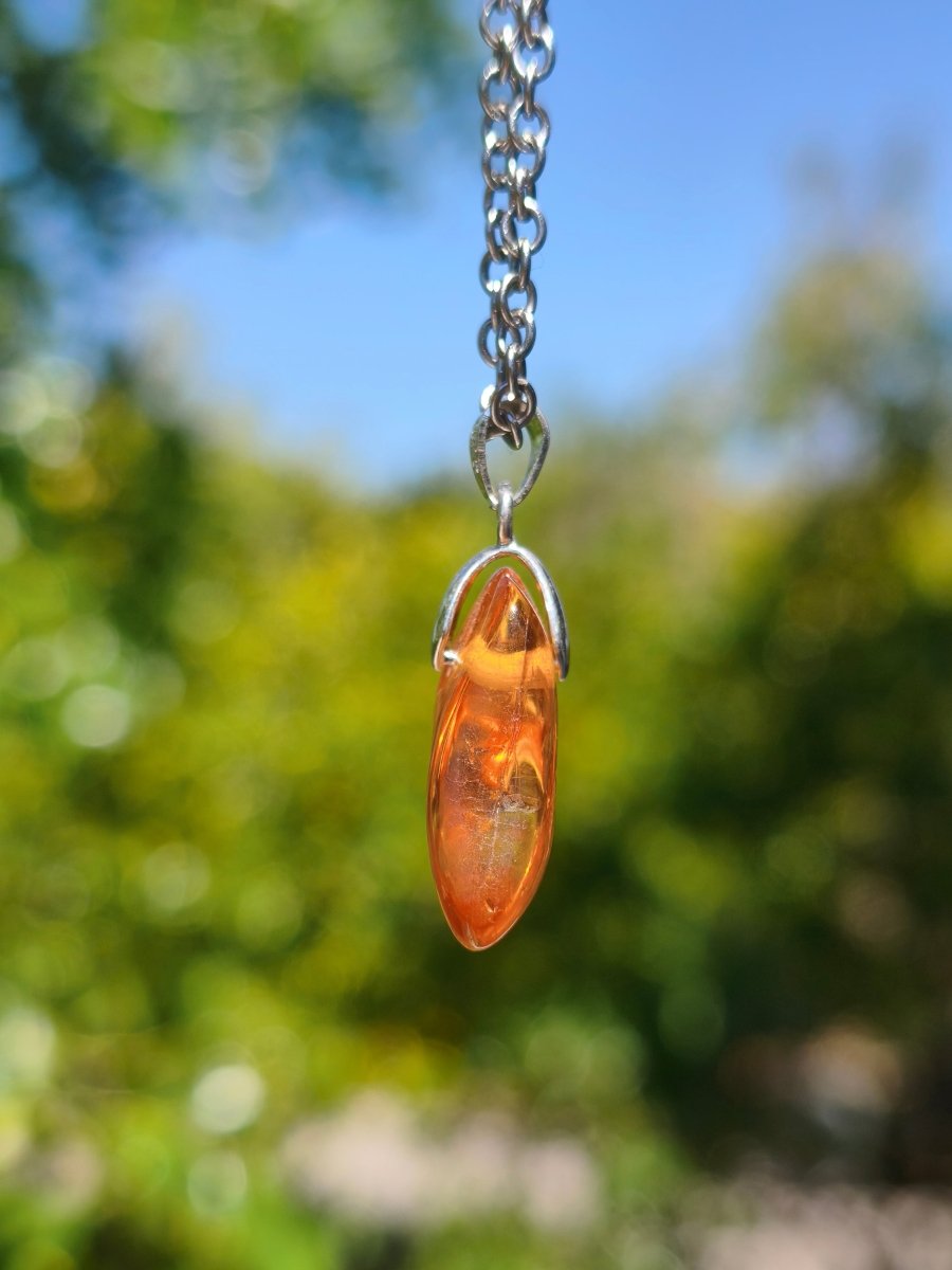 Bernstein (Baltikum) natürlich golden - 925 Sterling Silber - Edelstein Kette Geschenk Mann Frau Er Sie Freundin Filigran (Kopie) (Kopie) - Art of Nature Berlin