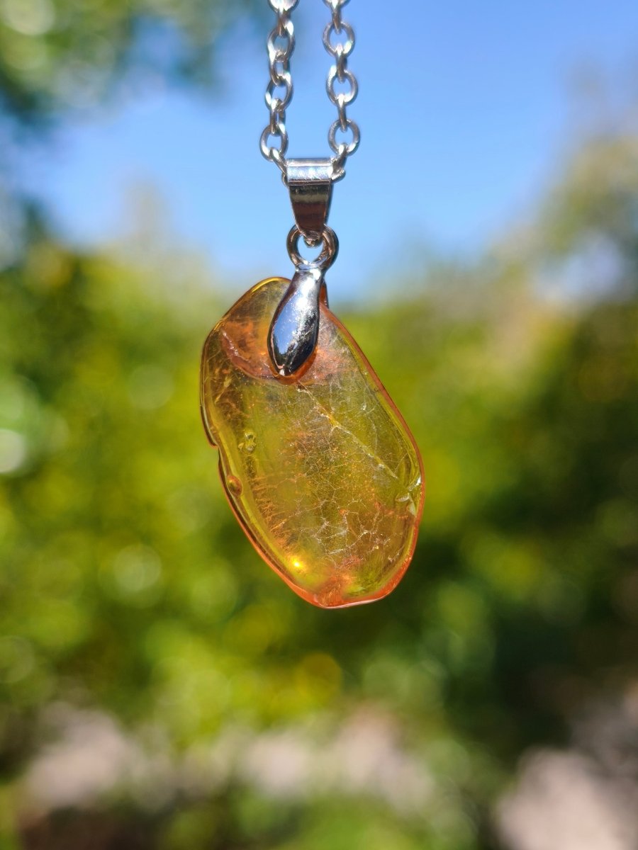 Bernstein (Baltikum) natürlich golden - 925 Sterling Silber - Edelstein Kette Geschenk Mann Frau Er Sie Freundin Filigran (Kopie) (Kopie) (Kopie) - Art of Nature Berlin