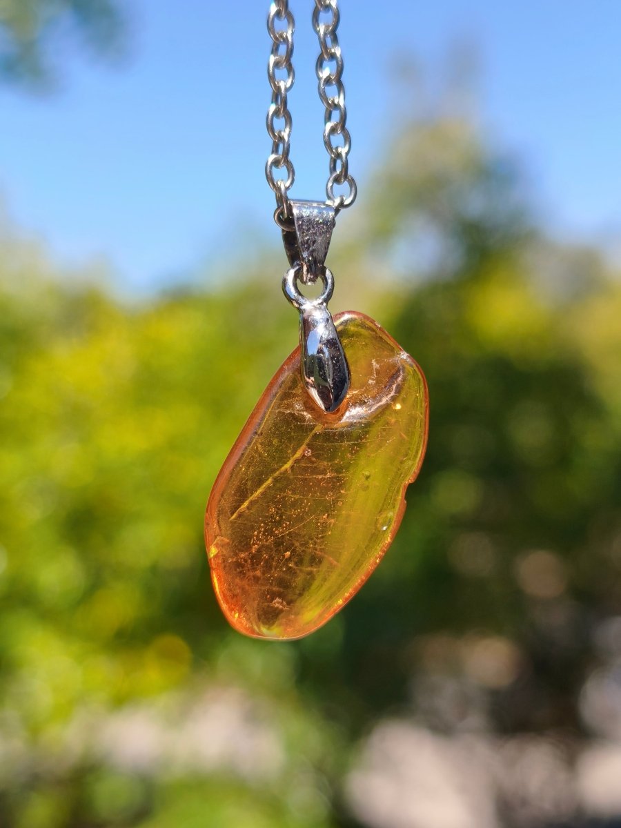 Bernstein (Baltikum) natürlich golden - 925 Sterling Silber - Edelstein Kette Geschenk Mann Frau Er Sie Freundin Filigran (Kopie) (Kopie) (Kopie) - Art of Nature Berlin
