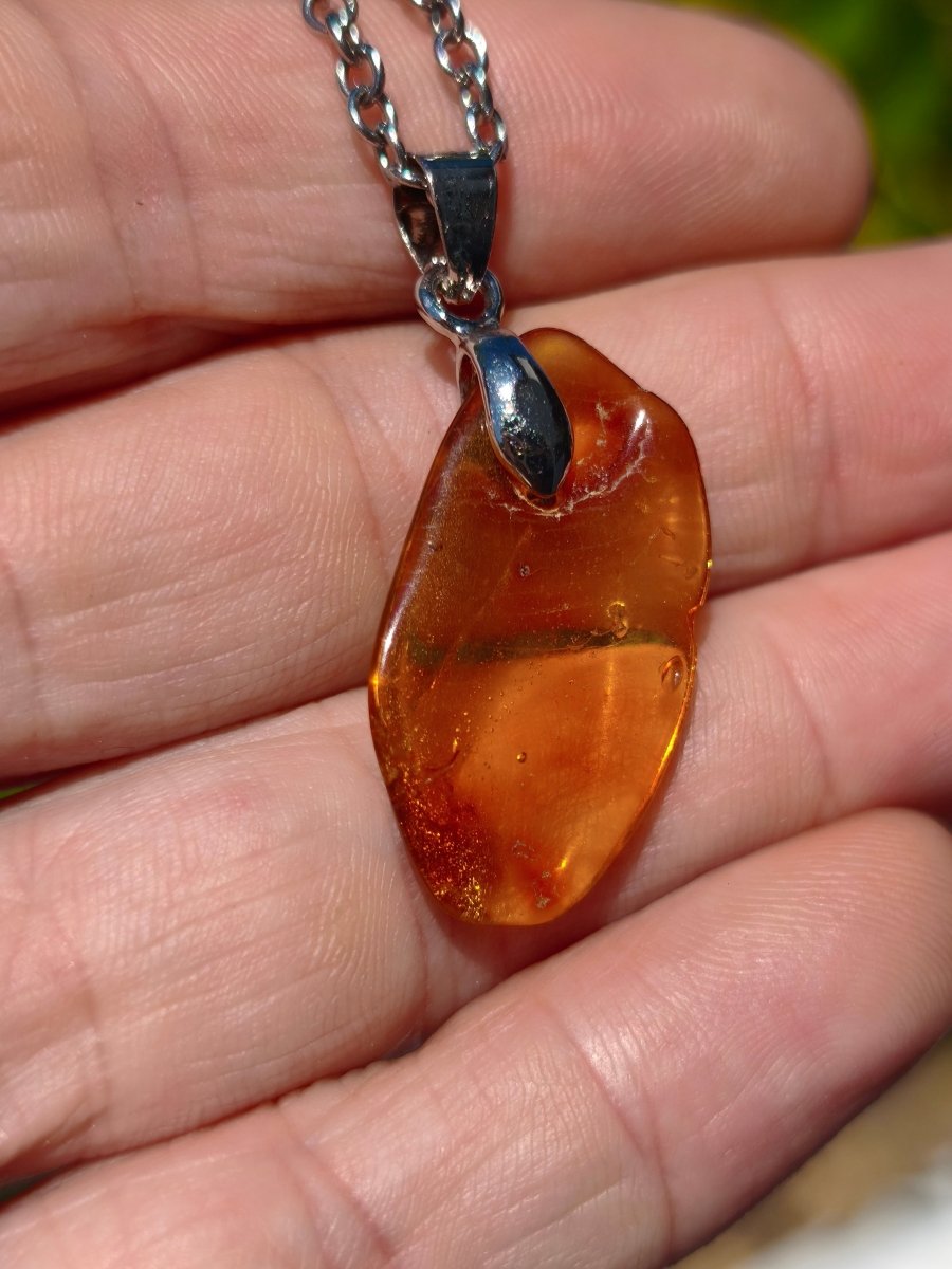 Bernstein (Baltikum) natürlich golden - 925 Sterling Silber - Edelstein Kette Geschenk Mann Frau Er Sie Freundin Filigran (Kopie) (Kopie) (Kopie) - Art of Nature Berlin