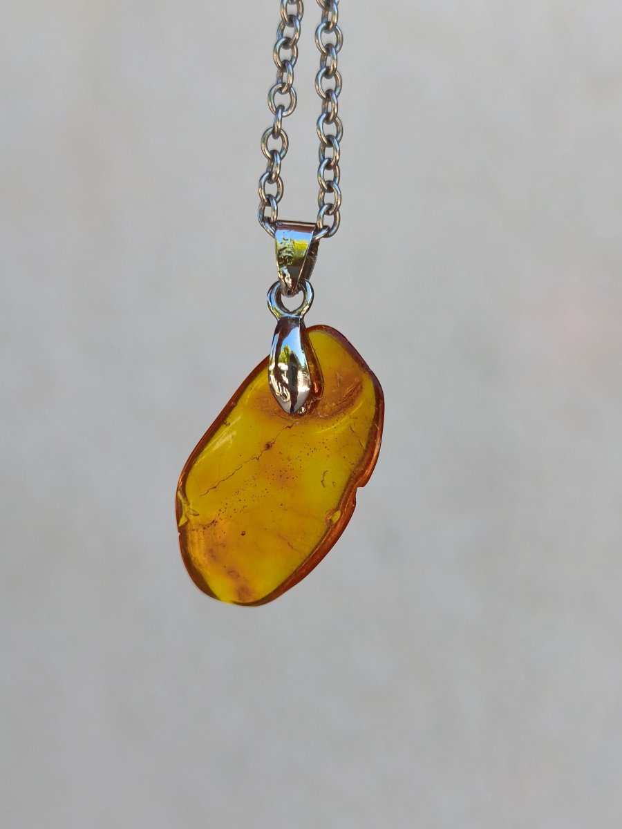 Bernstein (Baltikum) natürlich golden - 925 Sterling Silber - Edelstein Kette Geschenk Mann Frau Er Sie Freundin Filigran (Kopie) (Kopie) (Kopie) - Art of Nature Berlin