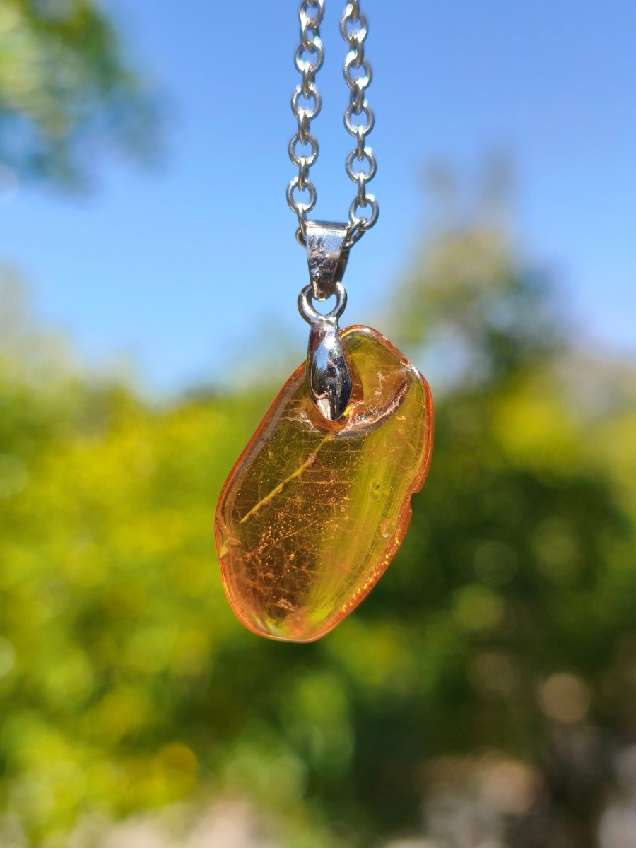 Bernstein (Baltikum) natürlich golden - 925 Sterling Silber - Edelstein Kette Geschenk Mann Frau Er Sie Freundin Filigran (Kopie) (Kopie) (Kopie) - Art of Nature Berlin