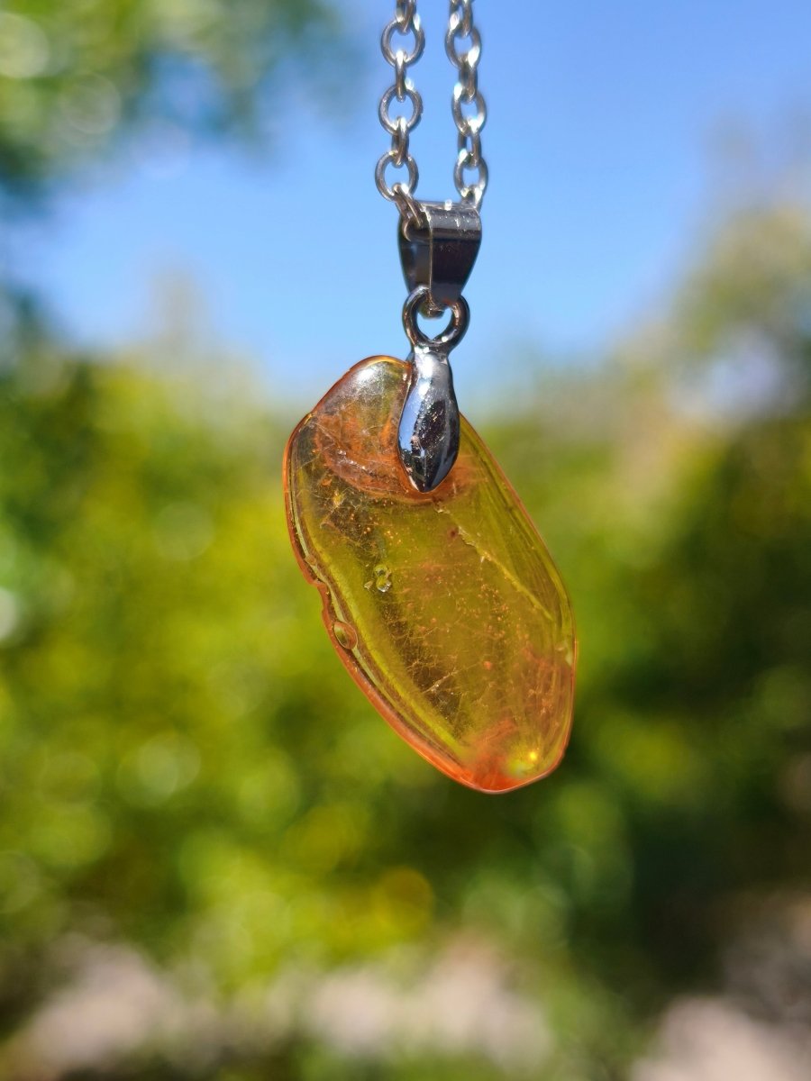 Bernstein (Baltikum) natürlich golden - 925 Sterling Silber - Edelstein Kette Geschenk Mann Frau Er Sie Freundin Filigran (Kopie) (Kopie) (Kopie) - Art of Nature Berlin