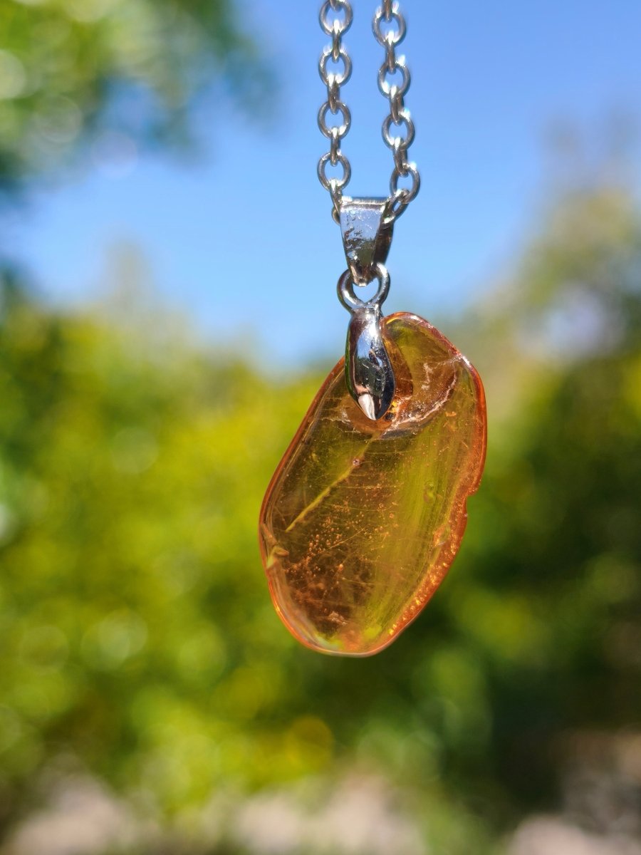 Bernstein (Baltikum) natürlich golden - 925 Sterling Silber - Edelstein Kette Geschenk Mann Frau Er Sie Freundin Filigran (Kopie) (Kopie) (Kopie) - Art of Nature Berlin
