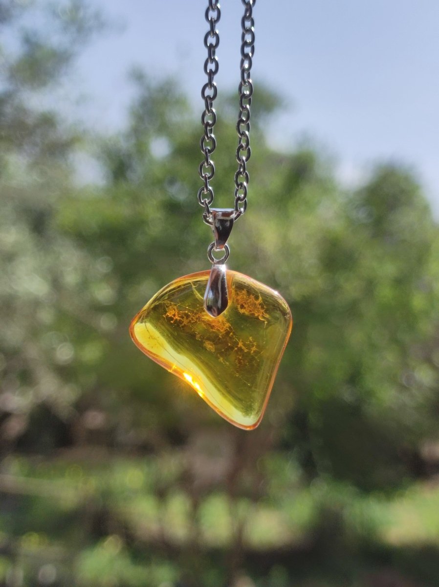 Bernstein (Baltikum) natürlich golden - 925 Sterling Silber - Edelstein Kette Geschenk Mann Frau Er Sie Freundin Filigran (Kopie) - Art of Nature Berlin