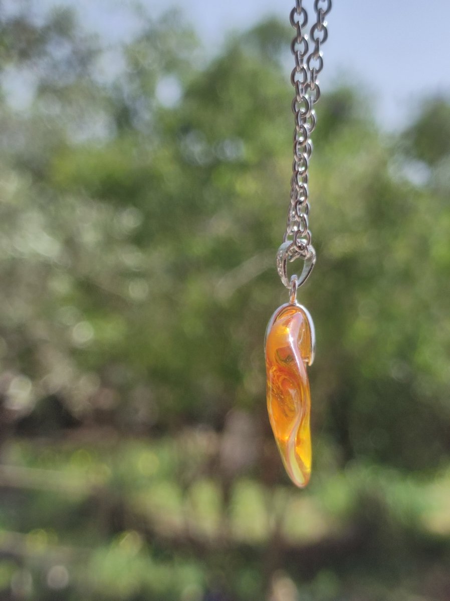 Bernstein (Baltikum) natürlich golden - 925 Sterling Silber - Edelstein Kette Geschenk Mann Frau Er Sie Freundin Filigran (Kopie) - Art of Nature Berlin