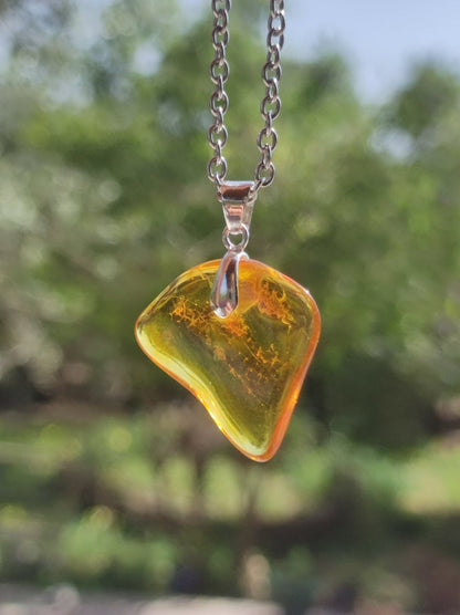 Bernstein (Baltikum) natürlich golden - 925 Sterling Silber - Edelstein Kette Geschenk Mann Frau Er Sie Freundin Filigran (Kopie) - Art of Nature Berlin