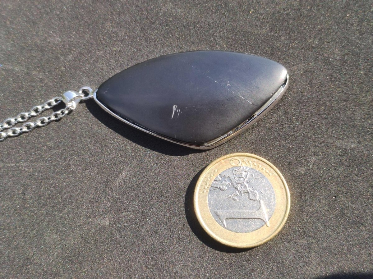 Black Lemurian Jade - 925 Silber Edelstein Kette Heilstein Natur Grau Rarität Mann Frau Geschenk Er Sie Freundin Energie Kraft Ruhe Glück - Art of Nature Berlin