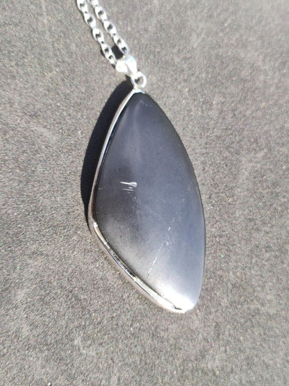 Black Lemurian Jade - 925 Silber Edelstein Kette Heilstein Natur Grau Rarität Mann Frau Geschenk Er Sie Freundin Energie Kraft Ruhe Glück - Art of Nature Berlin