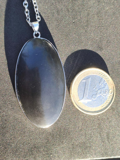 Black Lemurian Jade - 925 Silber Edelstein Kette Heilstein Natur Grau Rarität Mann Frau Geschenk Er Sie Freundin Energie Kraft Ruhe Glück - Art of Nature Berlin