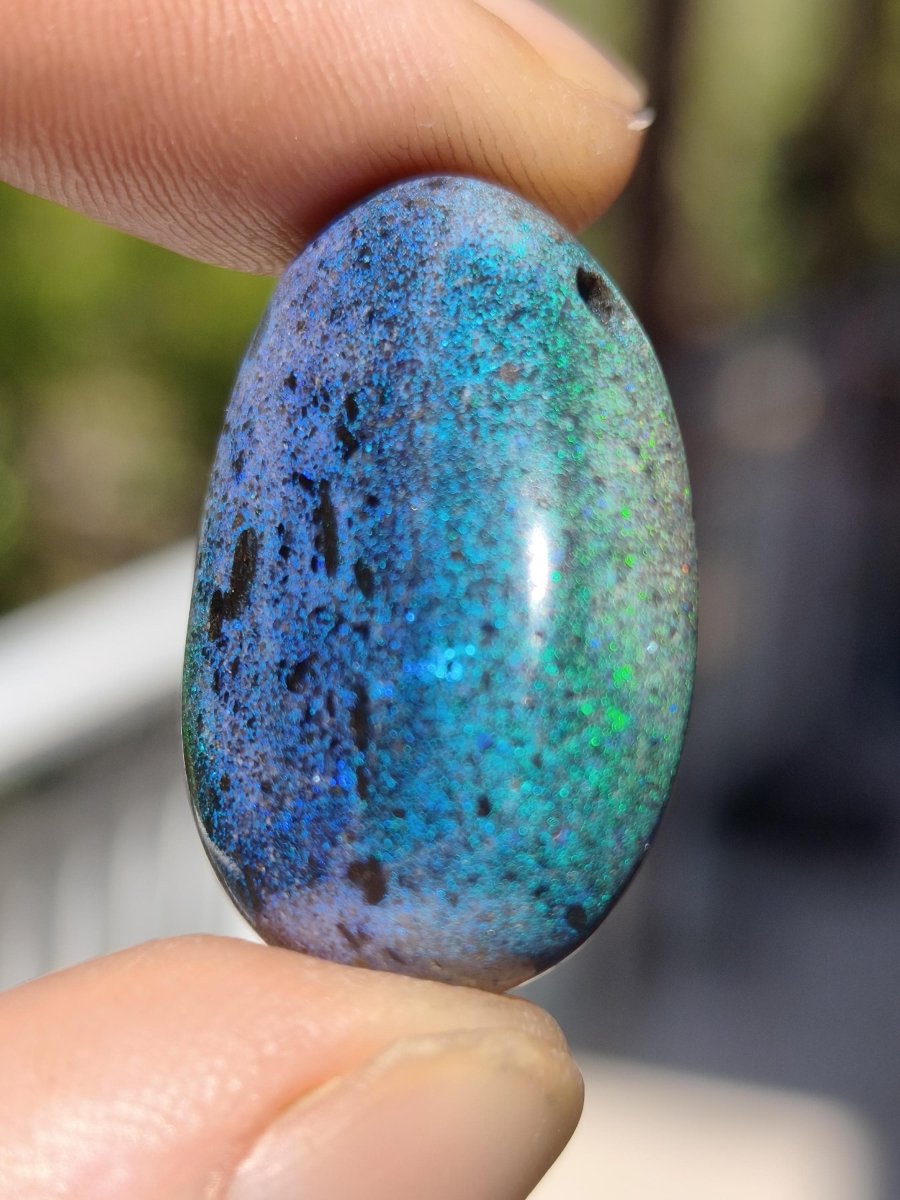 Black Opal - Edelstein Kette bunt funkelnd blau grün Rarität Natur Heilstein Energie Kristall Anhänger Mann Frau Kind Vater Geschenk Er Sie - Art of Nature Berlin