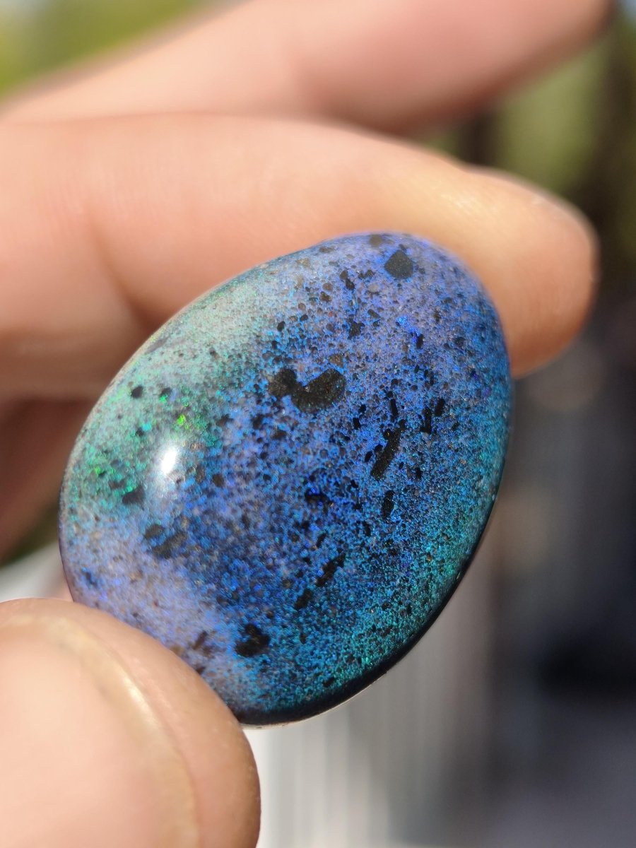 Black Opal - Edelstein Kette bunt funkelnd blau grün Rarität Natur Heilstein Energie Kristall Anhänger Mann Frau Kind Vater Geschenk Er Sie - Art of Nature Berlin