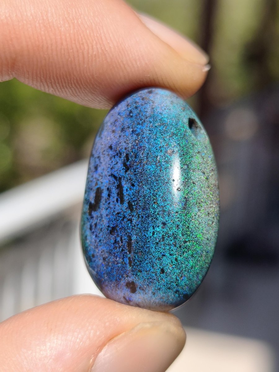 Black Opal - Edelstein Kette bunt funkelnd blau grün Rarität Natur Heilstein Energie Kristall Anhänger Mann Frau Kind Vater Geschenk Er Sie - Art of Nature Berlin
