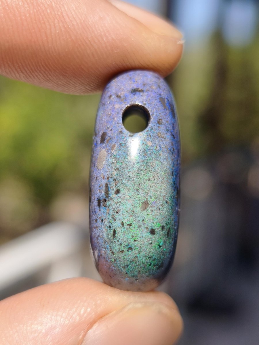 Black Opal - Edelstein Kette bunt funkelnd blau grün Rarität Natur Heilstein Energie Kristall Anhänger Mann Frau Kind Vater Geschenk Er Sie - Art of Nature Berlin