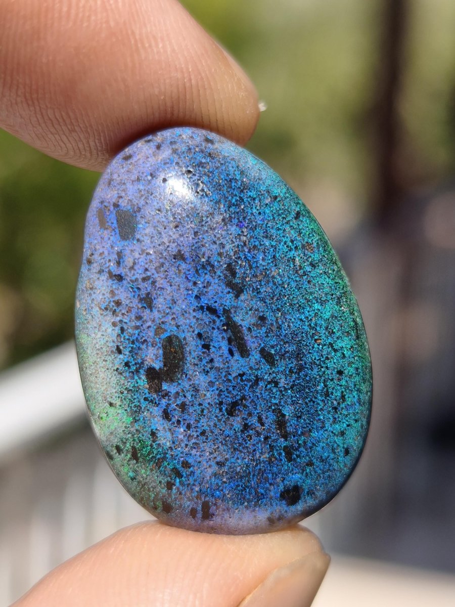 Black Opal - Edelstein Kette bunt funkelnd blau grün Rarität Natur Heilstein Energie Kristall Anhänger Mann Frau Kind Vater Geschenk Er Sie - Art of Nature Berlin
