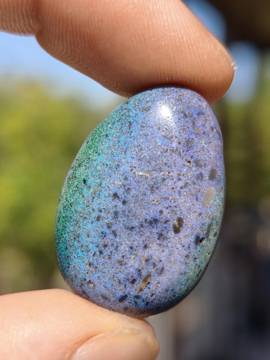 Black Opal - Edelstein Kette bunt funkelnd blau grün Rarität Natur Heilstein Energie Kristall Anhänger Mann Frau Kind Vater Geschenk Er Sie - Art of Nature Berlin