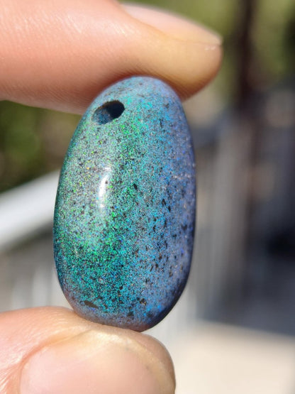 Black Opal - Edelstein Kette bunt funkelnd blau grün Rarität Natur Heilstein Energie Kristall Anhänger Mann Frau Kind Vater Geschenk Er Sie - Art of Nature Berlin