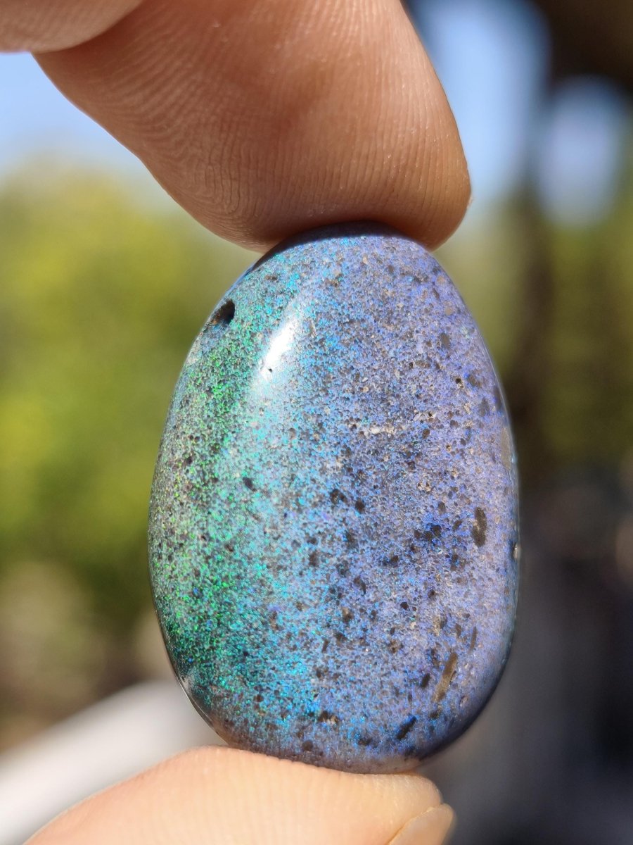 Black Opal - Edelstein Kette bunt funkelnd blau grün Rarität Natur Heilstein Energie Kristall Anhänger Mann Frau Kind Vater Geschenk Er Sie - Art of Nature Berlin
