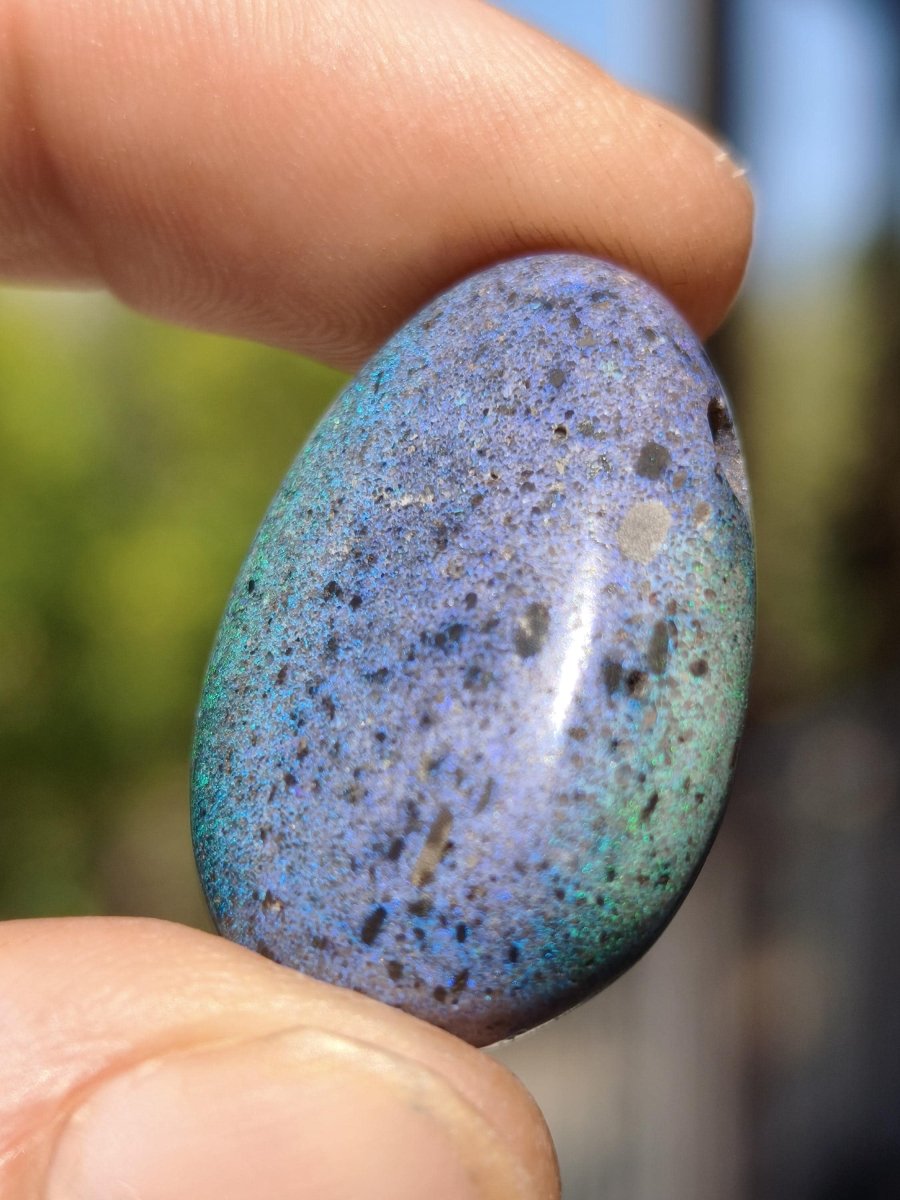 Black Opal - Edelstein Kette bunt funkelnd blau grün Rarität Natur Heilstein Energie Kristall Anhänger Mann Frau Kind Vater Geschenk Er Sie - Art of Nature Berlin