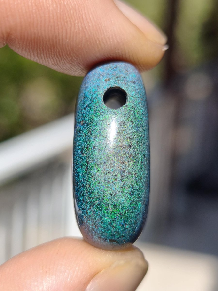 Black Opal - Edelstein Kette bunt funkelnd blau grün Rarität Natur Heilstein Energie Kristall Anhänger Mann Frau Kind Vater Geschenk Er Sie - Art of Nature Berlin